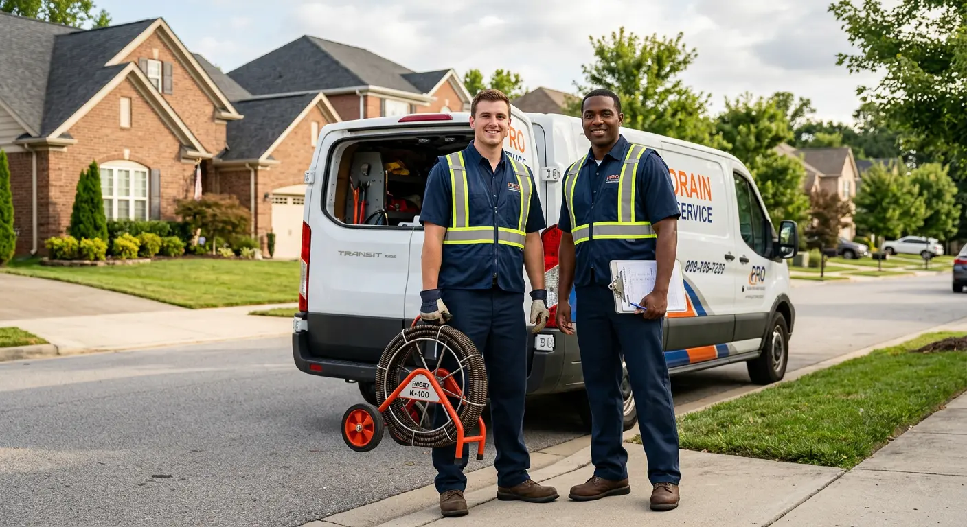 Sewer and drain service team with equipment ready for work in Tracyton